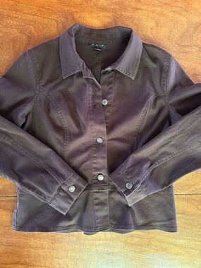 Vintage Harold’s Chocolate Brown Jacket Women’s L Button Front Classic Minimal